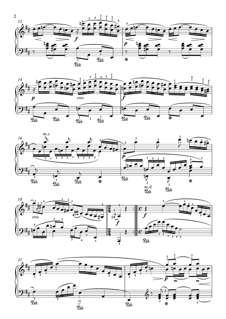 Scarlatti-Sonata in D-Major L.107 K.140(piano) Piano Solo scores gallery preview page 3