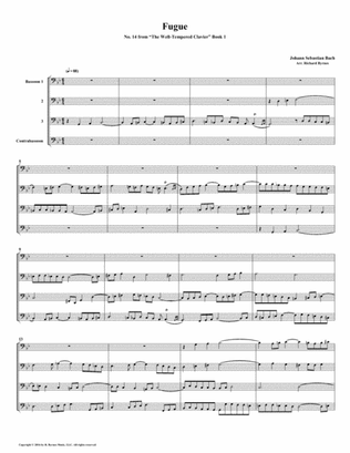 Fugue 14 from Well-Tempered Clavier, Book 1 (Bassoon Quartet)