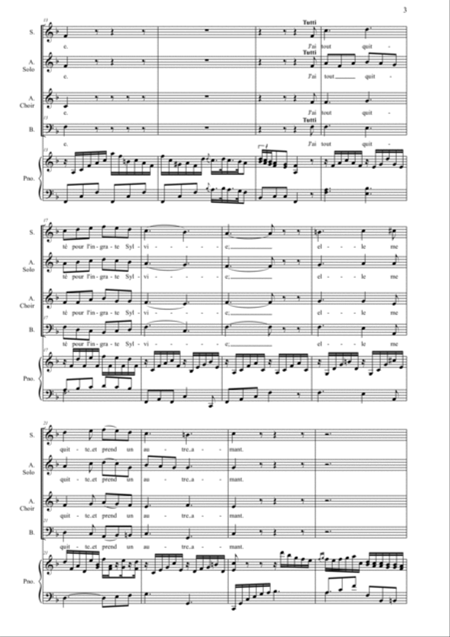 PLAISIR D'AMOUR - Martini J.P.E. - Arr. for SA (Soli), AB (Choir) and Piano SA scores gallery preview page 3
