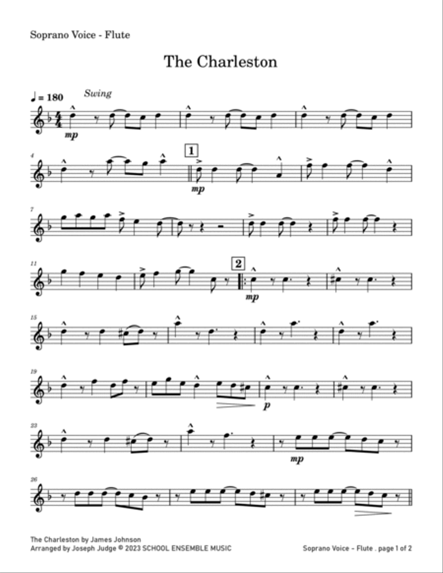 The Charleston by Johnson for Woodwind Quartet in Schools Woodwind Quartet scores gallery preview page 5