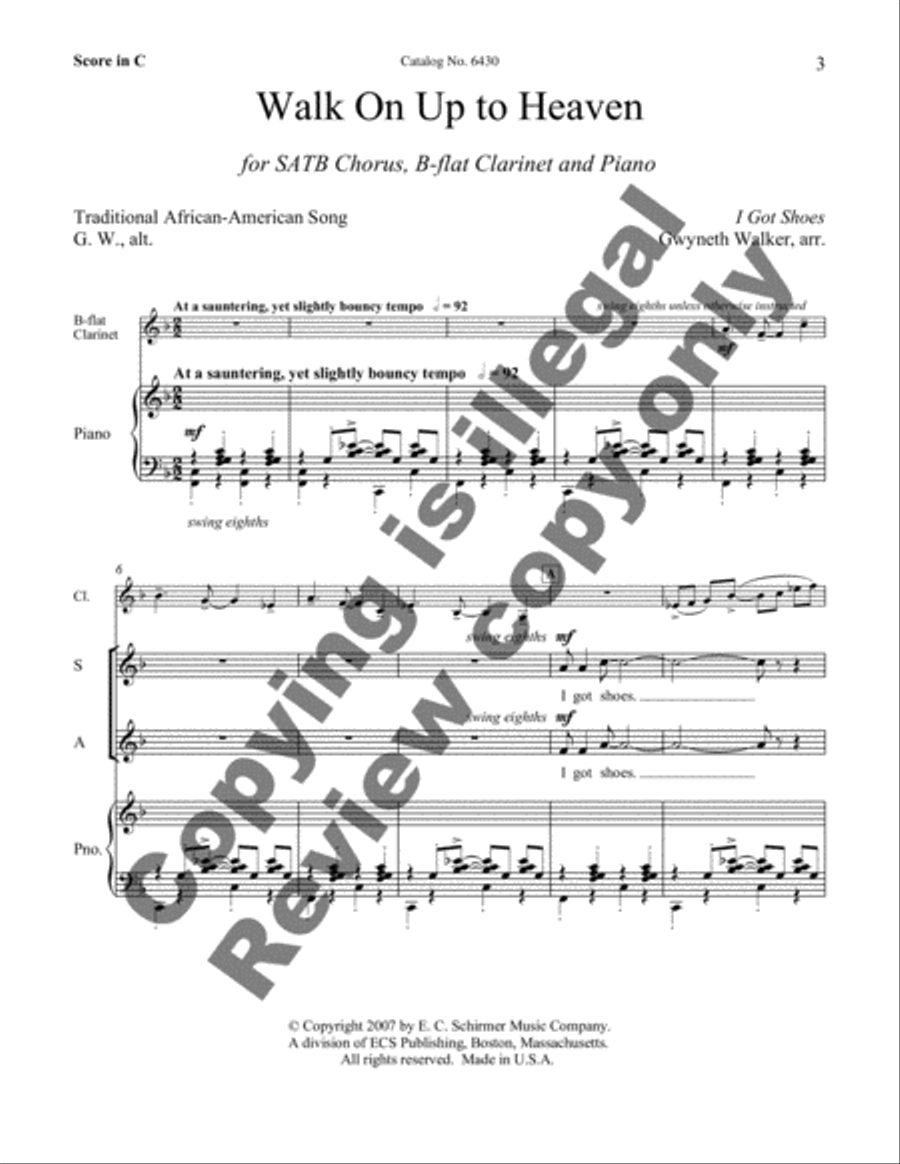 Walk On Up to Heaven 4-Part scores gallery preview page 11
