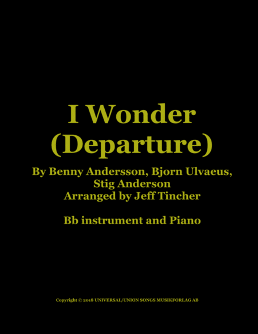 I Wonder (departure) Trumpet Solo scores gallery preview page 1