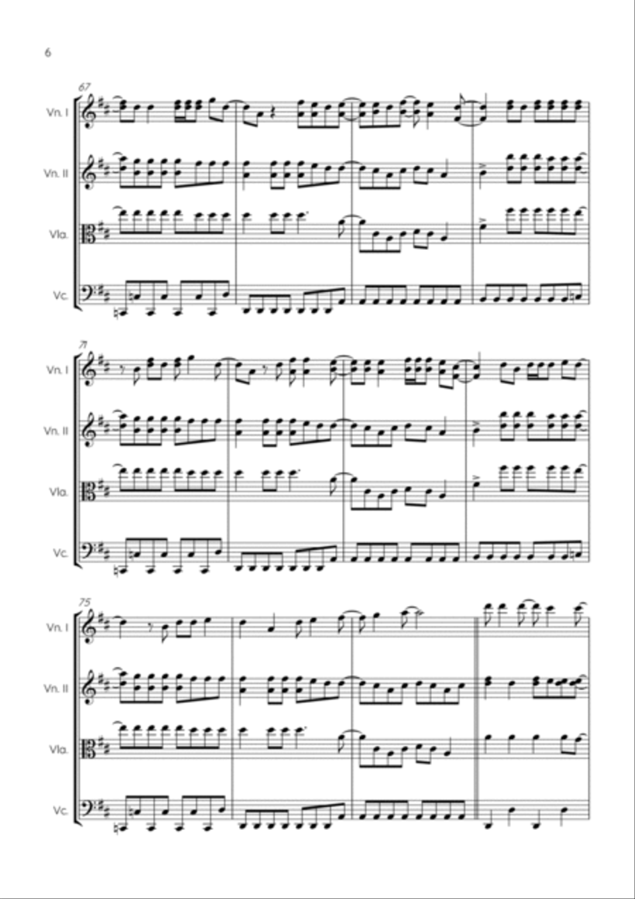 Friday I'm In Love String Quartet scores gallery preview page 6
