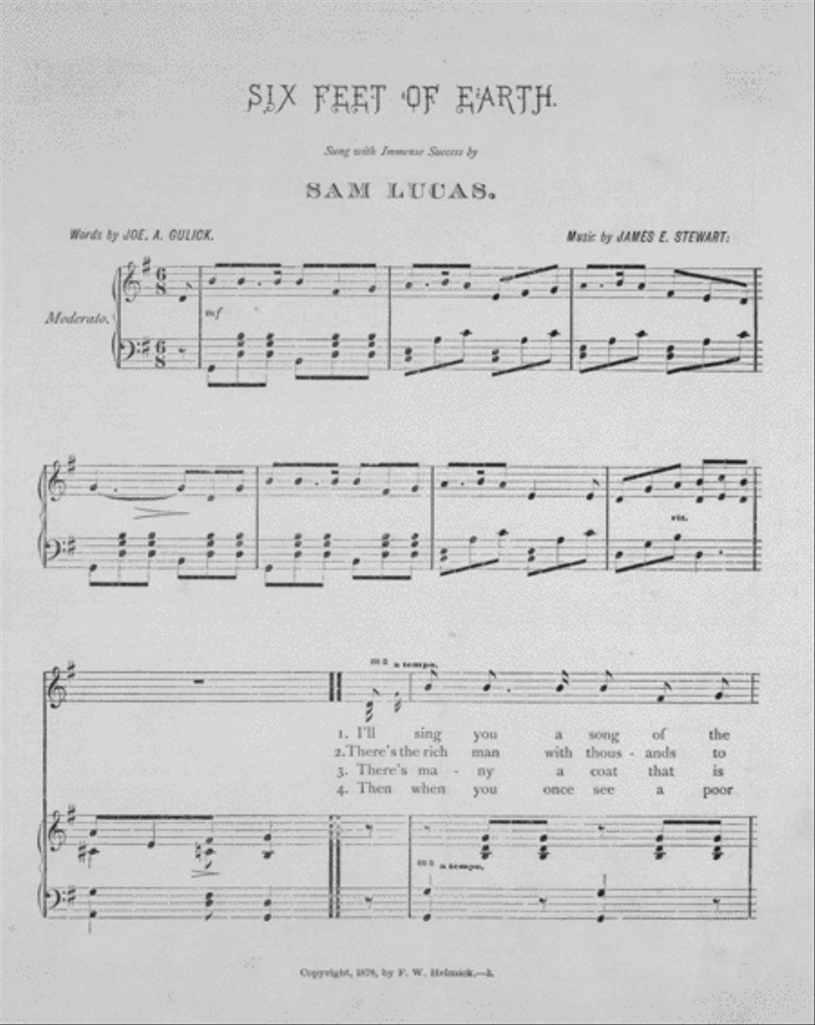 Six Feet of Earth. Motto Song Voice scores gallery preview page 2