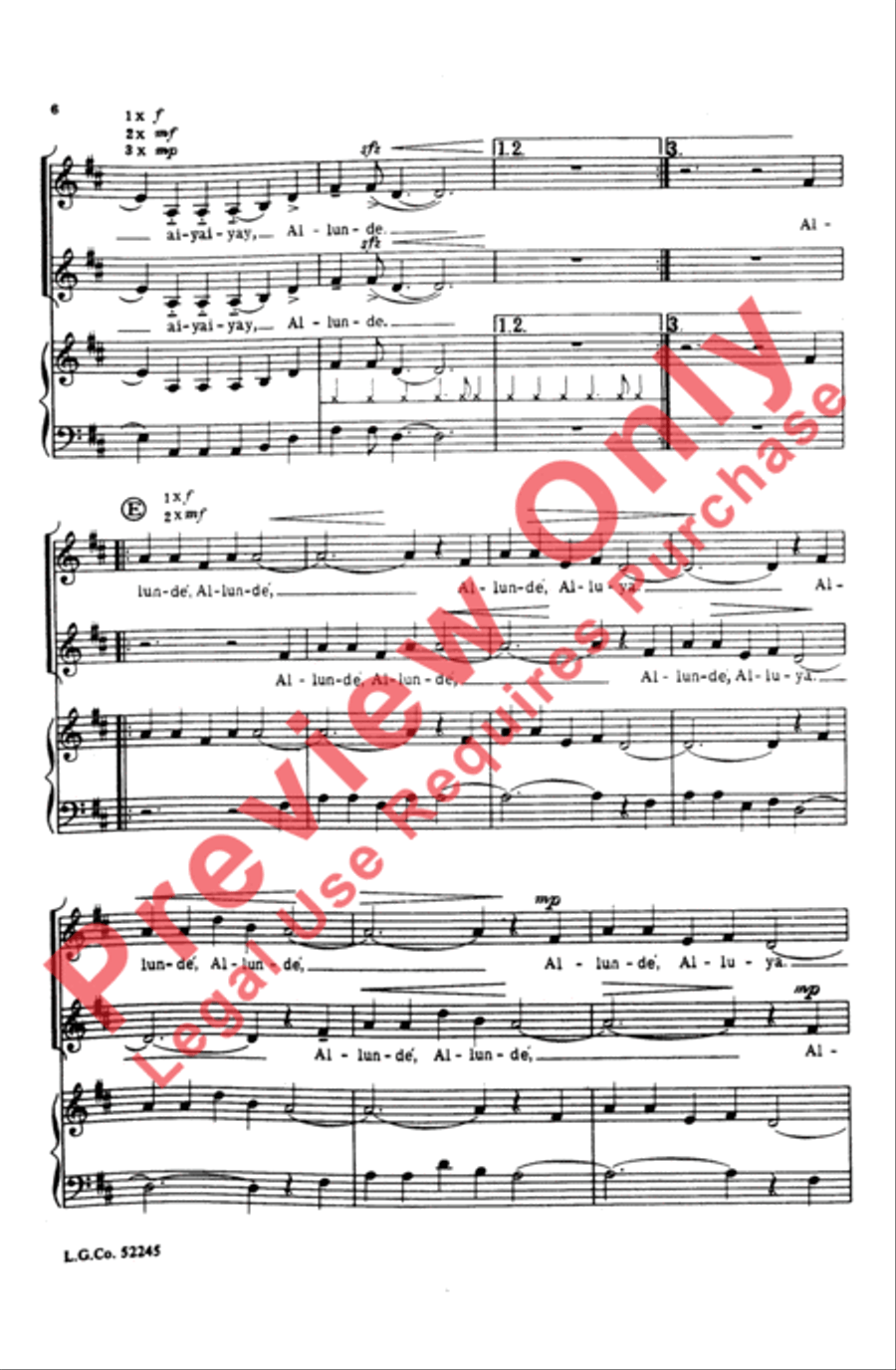 Allunde' Alluya 3-Part scores gallery preview page 6