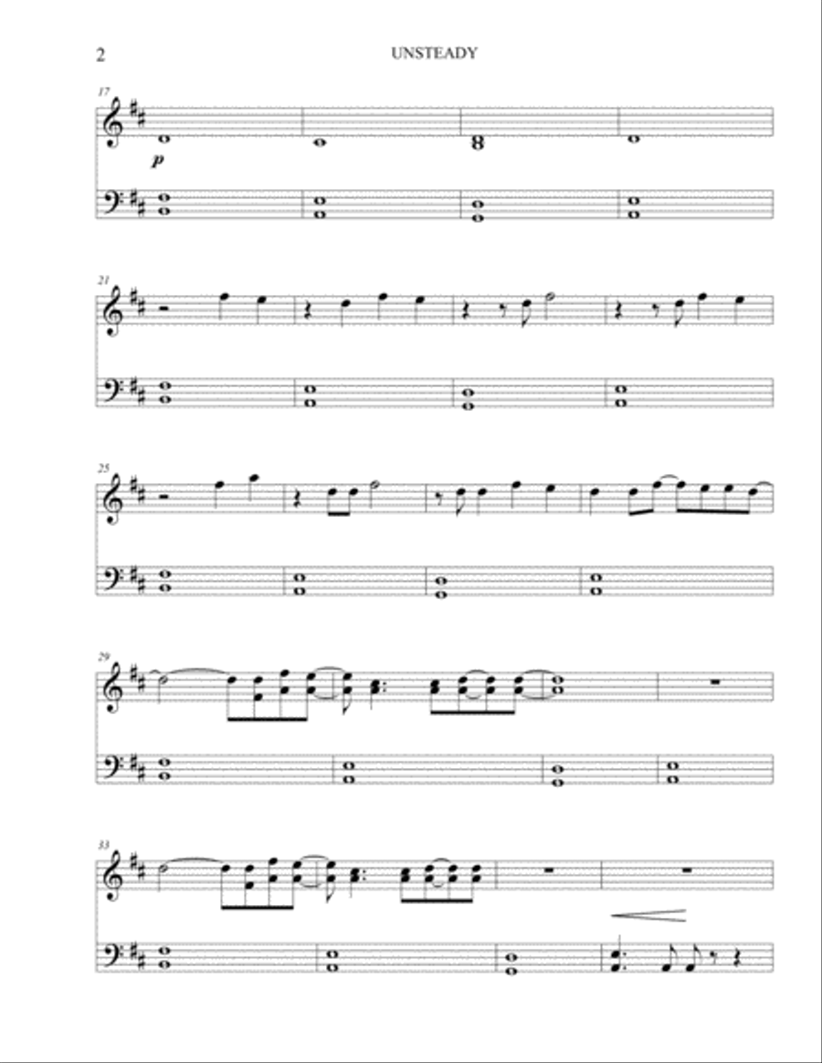 Unsteady Piano Solo scores gallery preview page 2