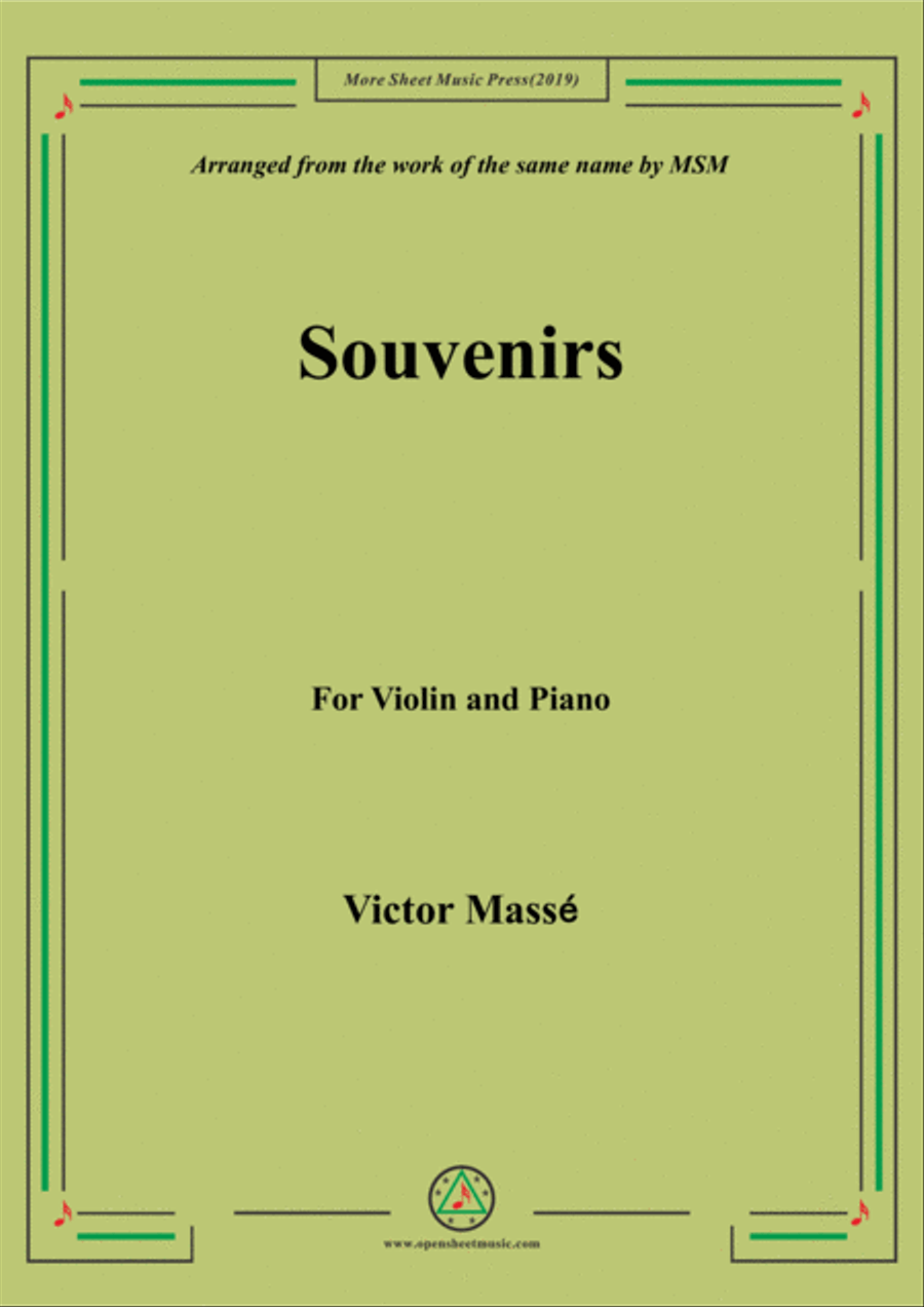 Masse-Souvenirs, for Violin and Piano Violin Solo scores gallery preview page 1