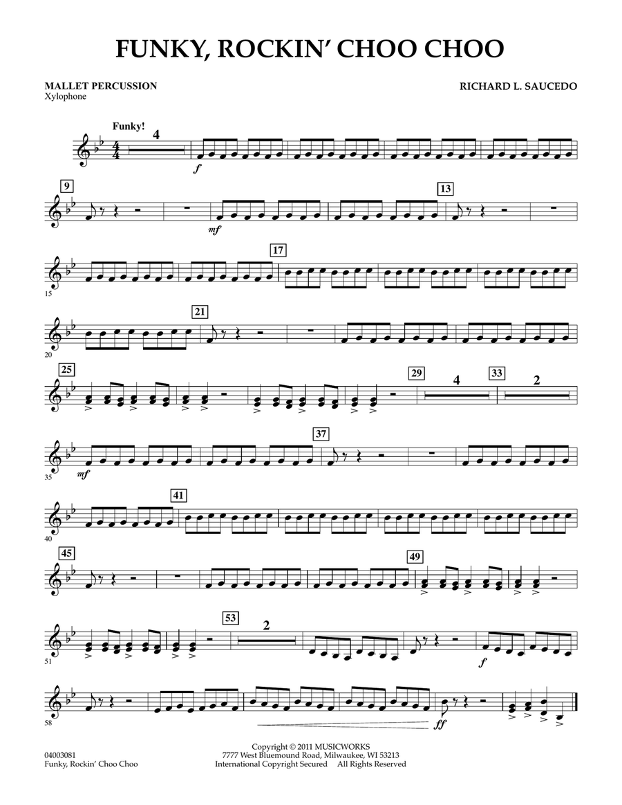 Funky, Rockin' Choo Choo - Mallet Percussion Concert Band scores gallery preview page 1