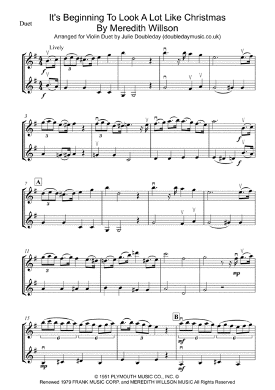 It's Beginning To Look Like Christmas String Duet scores gallery preview page 1