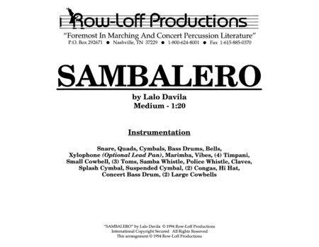 Sambalero w/Tutor Tracks