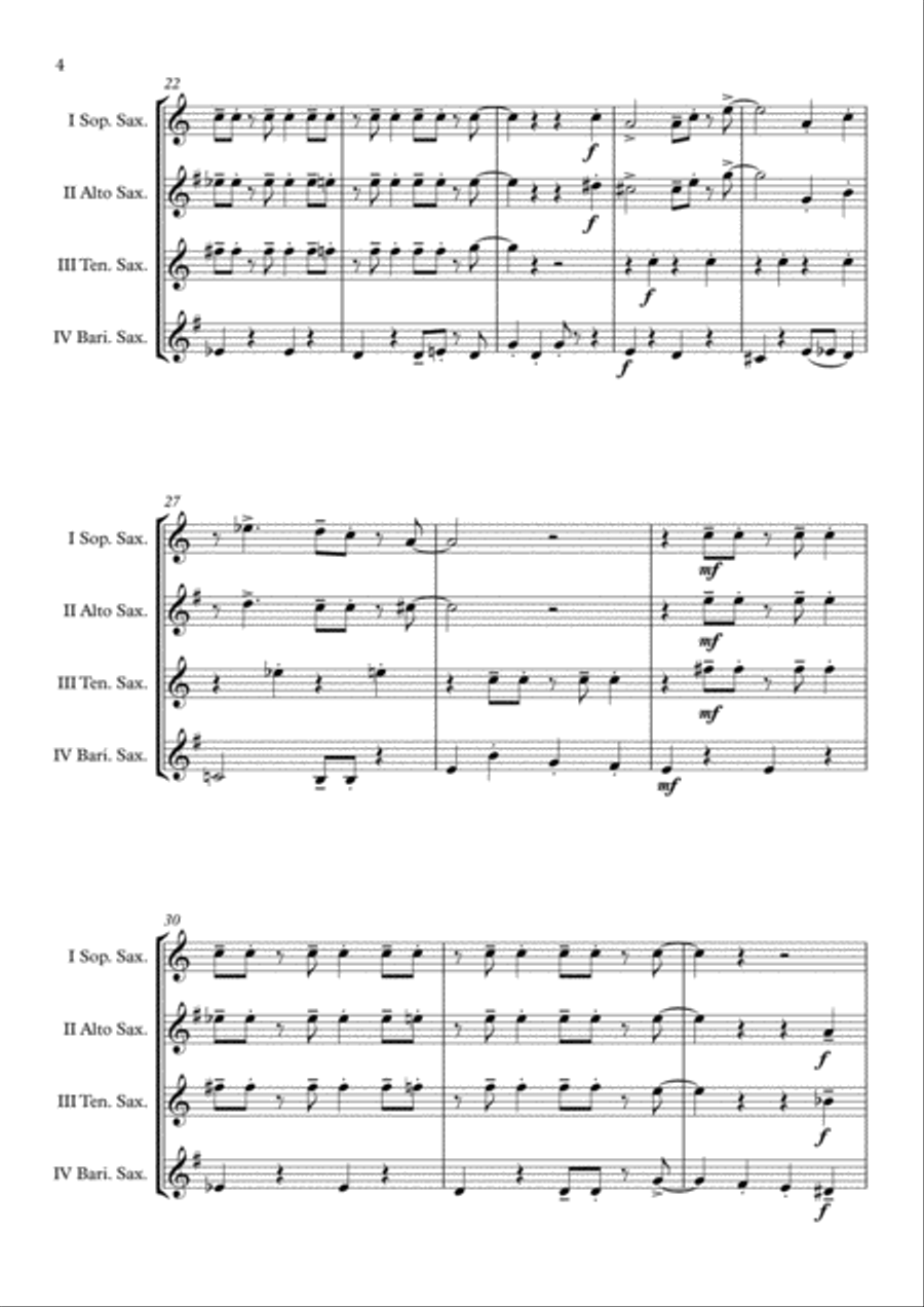 It Don't Mean A Thing (If It Ain't Got That Swing) It Don't Mean A Thing (If It Ain't Got That Swing) Saxophone Quartet scores gallery preview page 5
