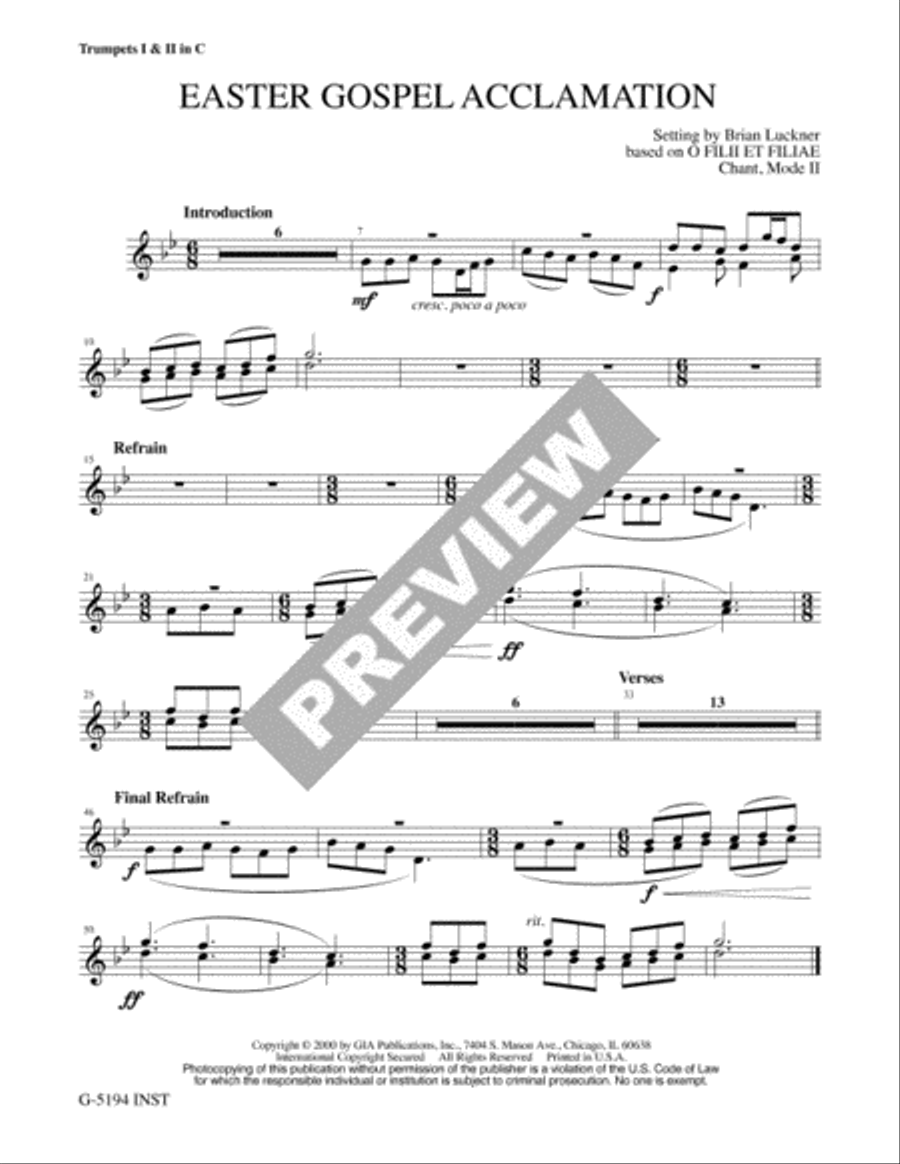 Easter Gospel Acclamation - Full Score and Parts