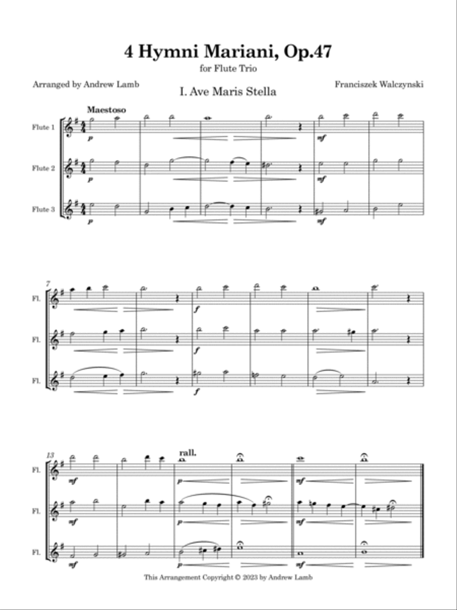 4 Hymni Mariani, Op.47 (for Flute Trio) Flute Trio scores gallery preview page 2