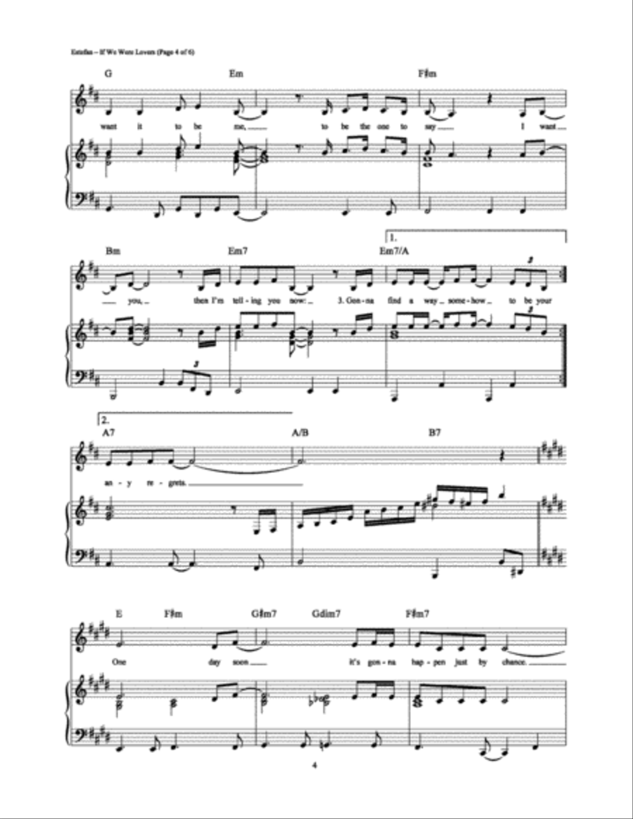 If We Were Lovers Piano, Vocal, Guitar scores gallery preview page 4