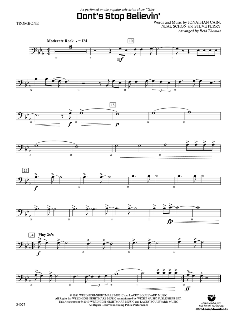 Don't Stop Believin': 1st Trombone