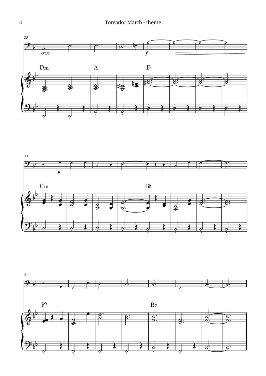 Toreador March (from the opera Carmen) - easy version Chamber Music scores gallery preview page 2