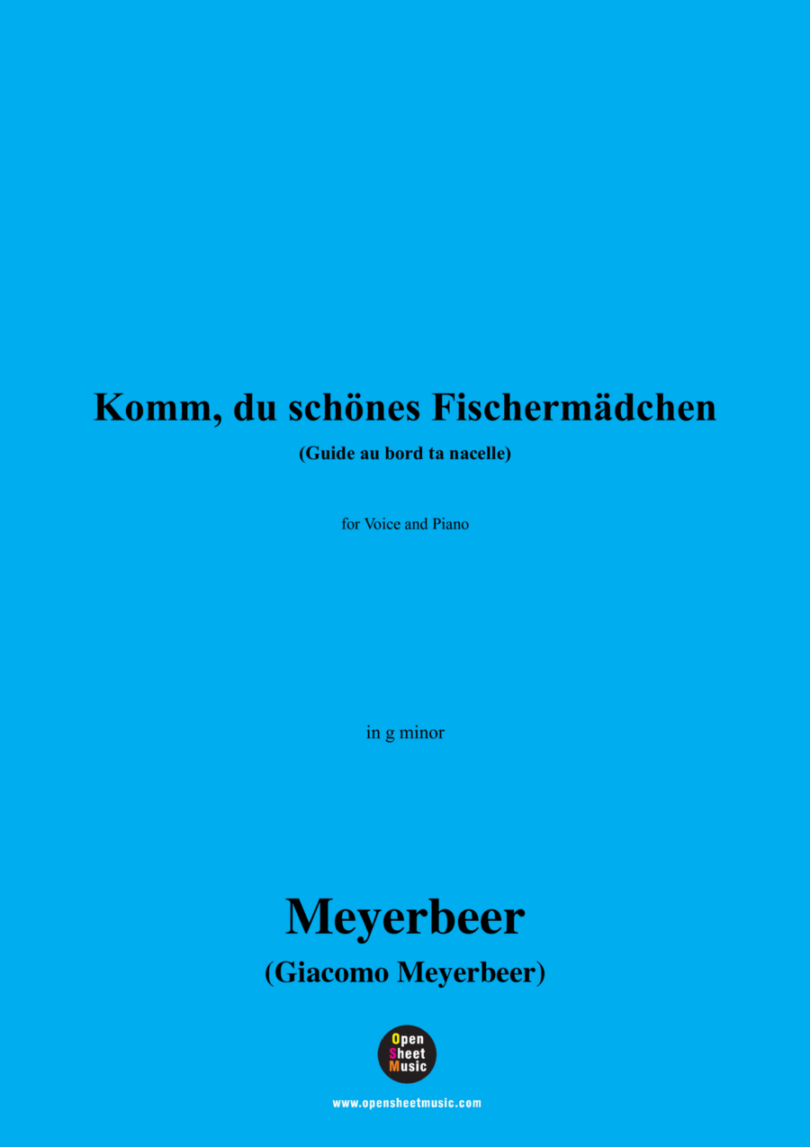 Meyerbeer-Komm,du schönes Fischermädchen(Guide au bord ta nacelle),in g minor Voice scores gallery preview page 1