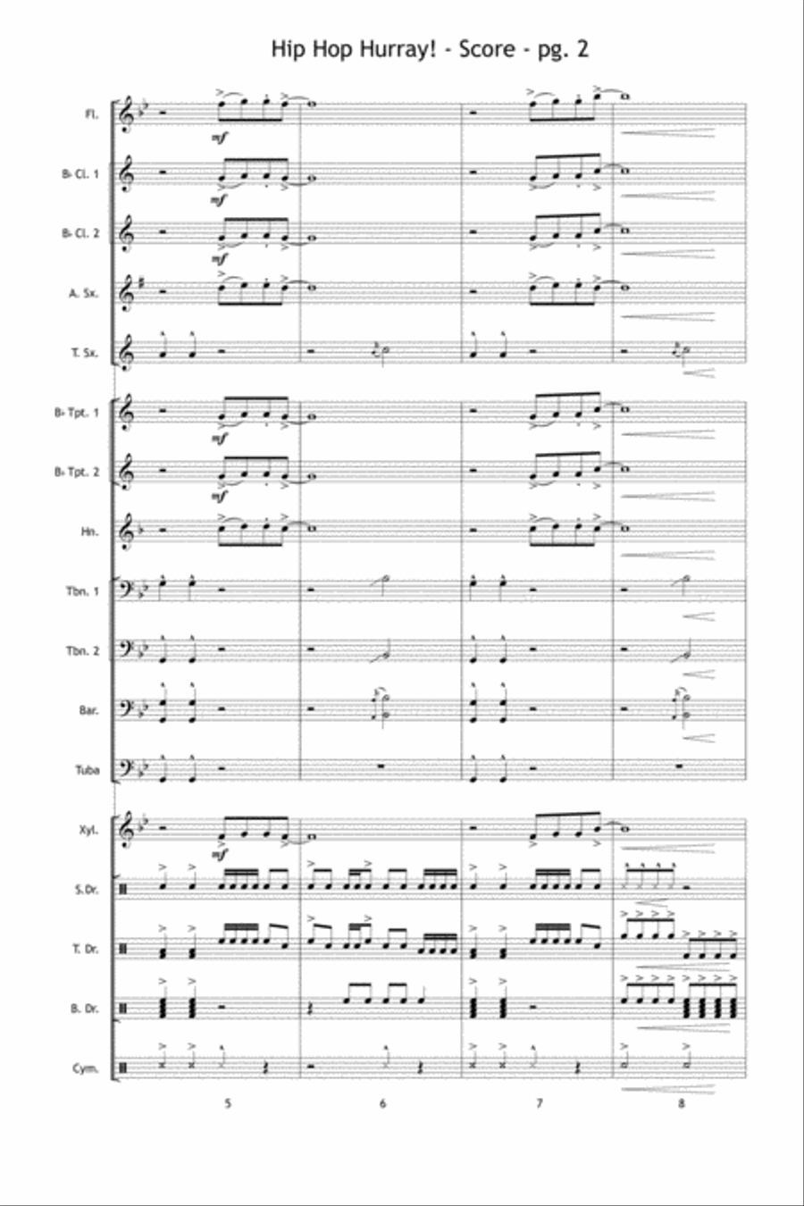 Hip Hop Hurray! Marching Band scores gallery preview page 3