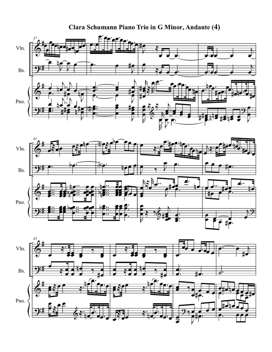 Piano Trio in G minor, Op.17, Adagio (Arr. for Double Bass, Piano & Violin) Small Ensemble scores gallery preview page 4