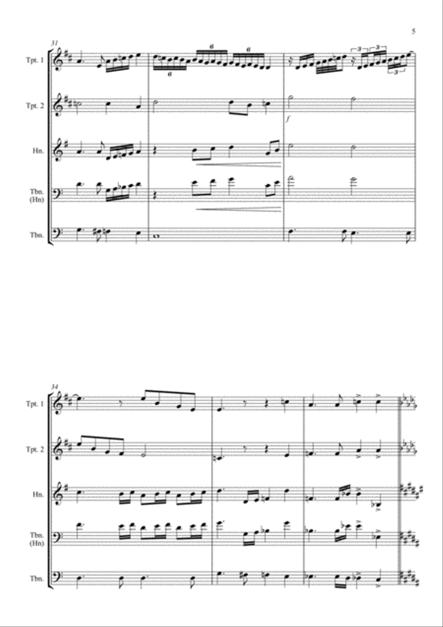 Bohemian Rhapsody Brass Quartet scores gallery preview page 5