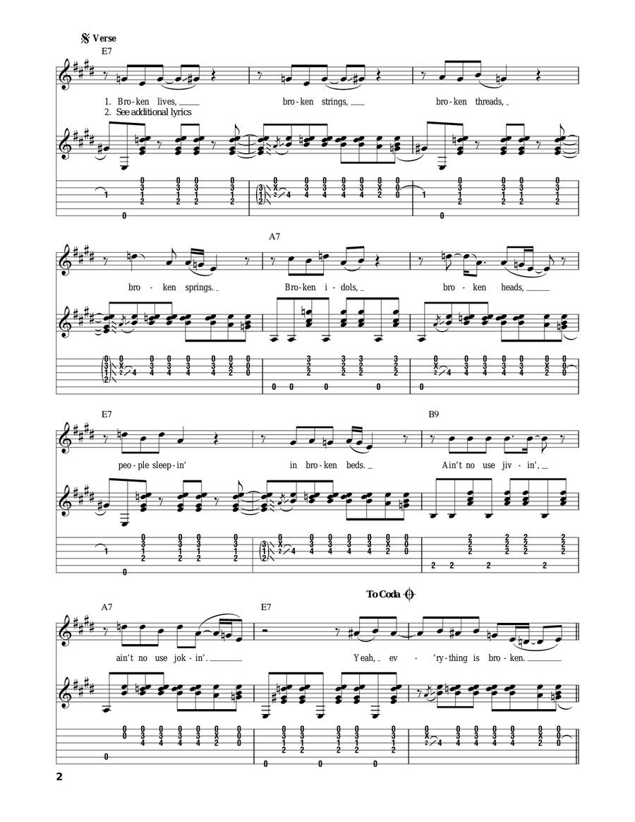 Everything Is Broken Acoustic Guitar scores gallery preview page 2