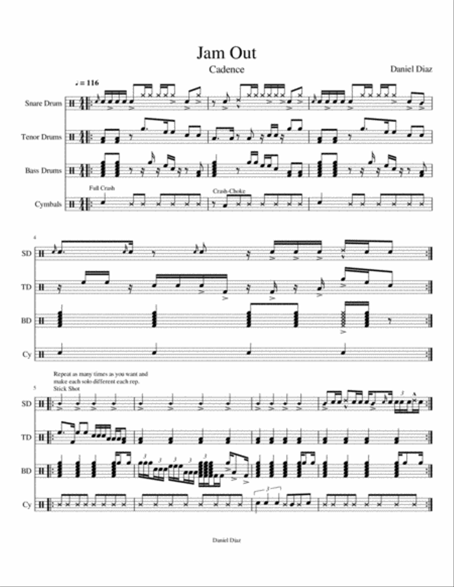 Jam out Jam out Marching Band scores gallery preview page 1