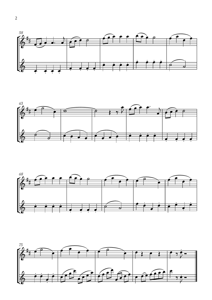 Santa Claus Is Coming To Town Woodwind Duet scores gallery preview page 2