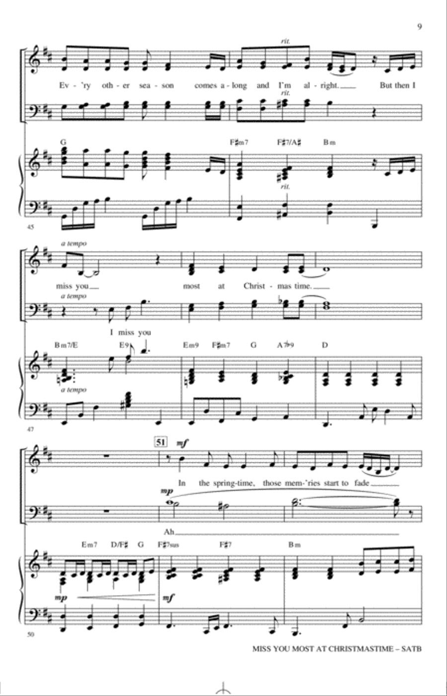 Miss You Most At Christmas Time 4-Part scores gallery preview page 8