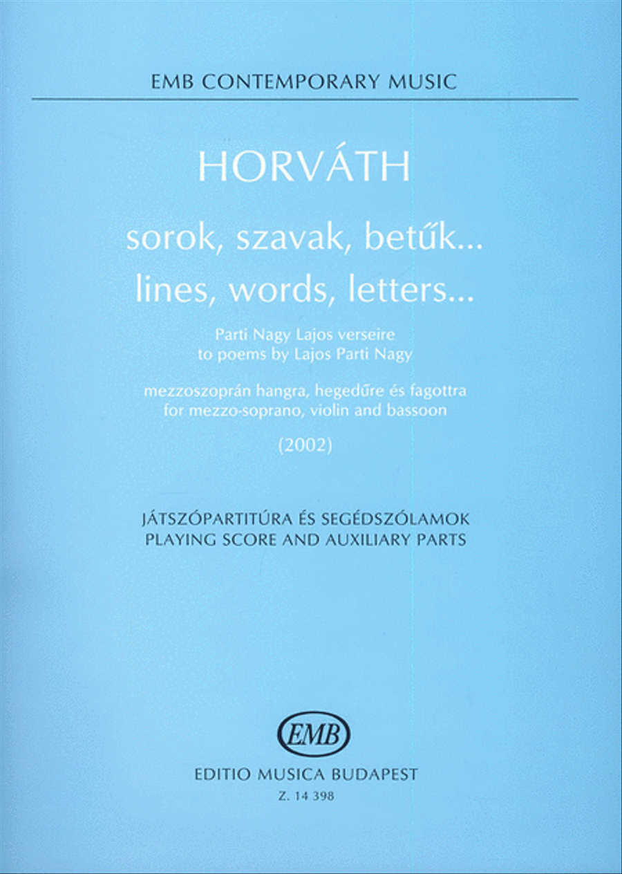 lines, words, letters... to poems by Parti Nagy fo Voice scores gallery preview page 1