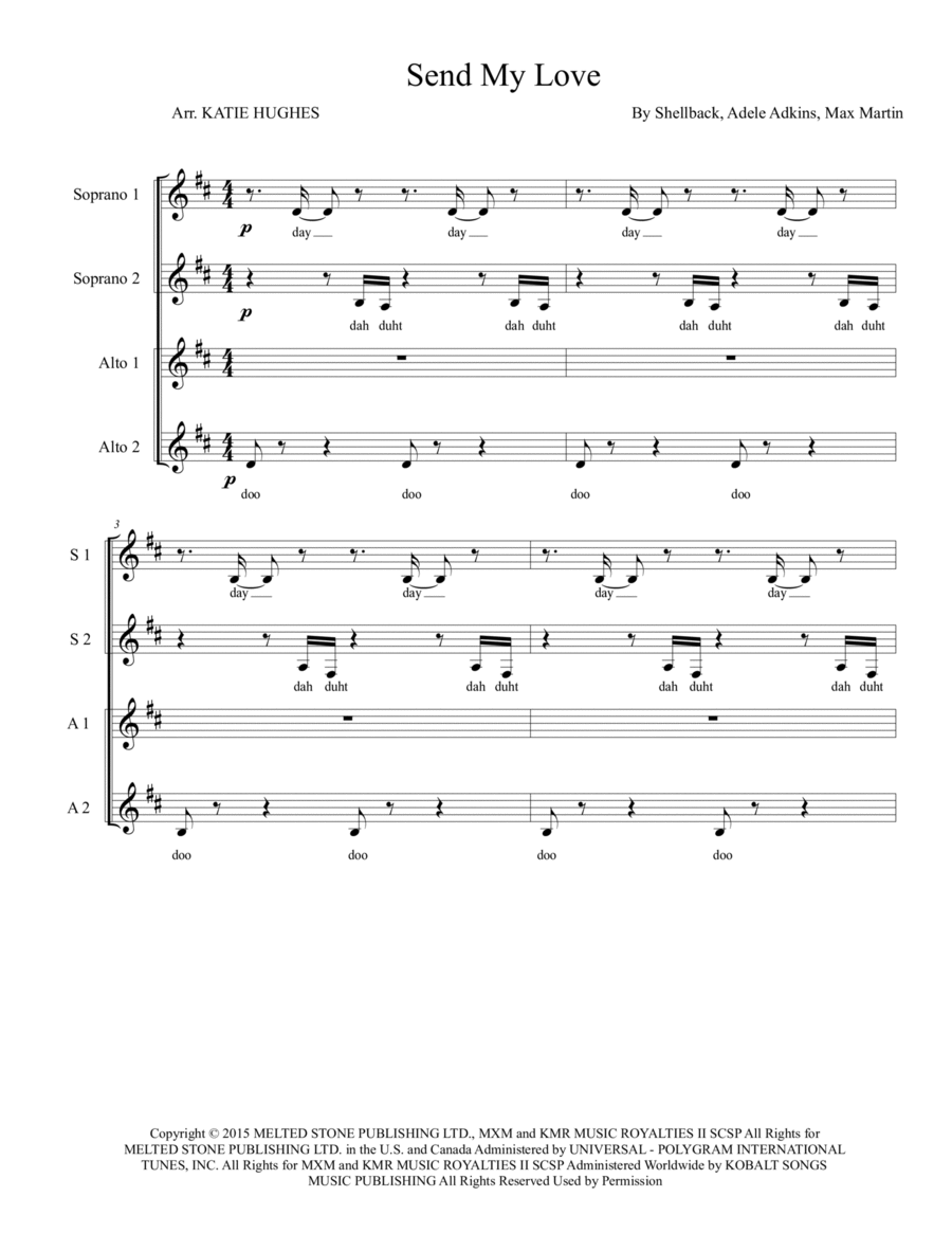 Send My Love (to Your New Lover) SSAA scores gallery preview page 1