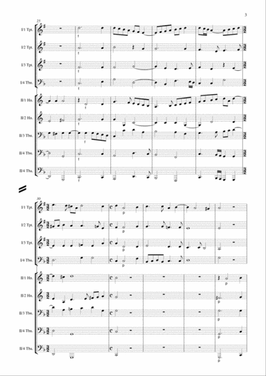 Sonata pian' e forte by Giovanni Gabrieli arranged for brass Brass Ensemble scores gallery preview page 4
