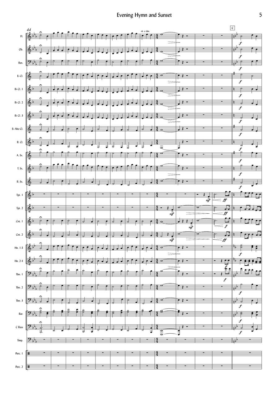 Evening Hymn & Sunset Concert Band scores gallery preview page 5