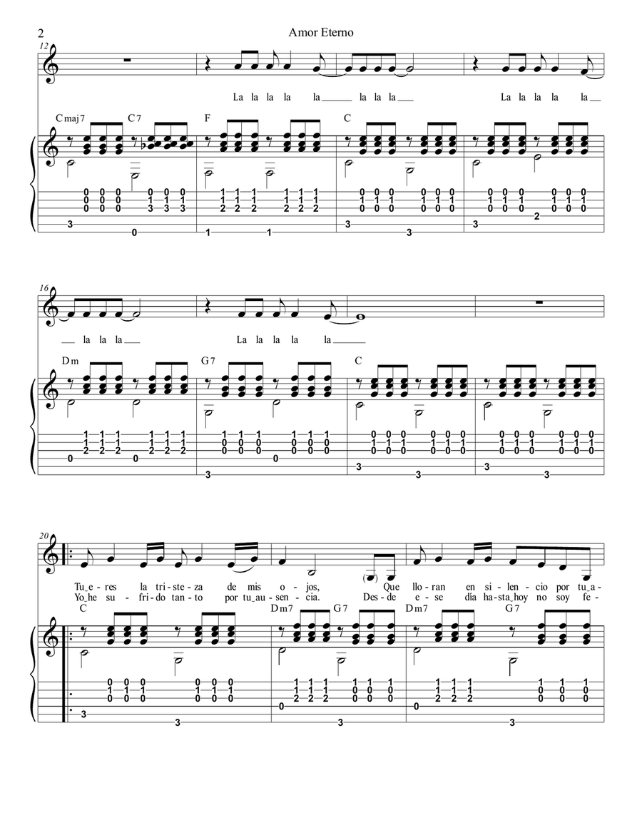 Amor Eterno (el Mas Triste Recuerdo) Acoustic Guitar scores gallery preview page 3