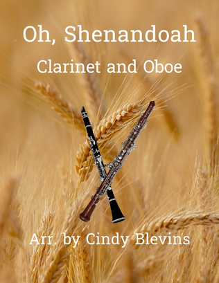 Book cover for Oh, Shenandoah, for Clarinet and Oboe