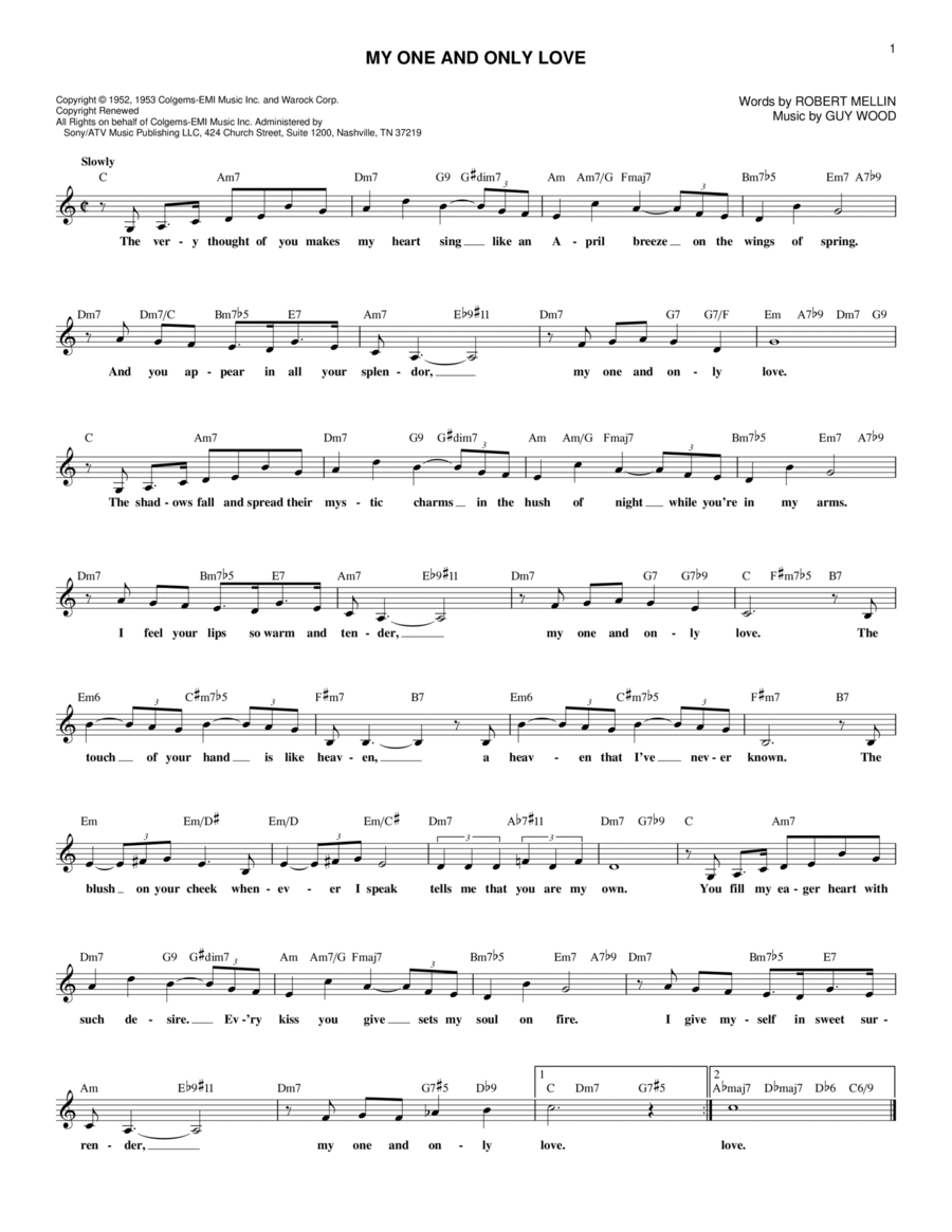 My One And Only Love Guitar scores gallery preview page 1