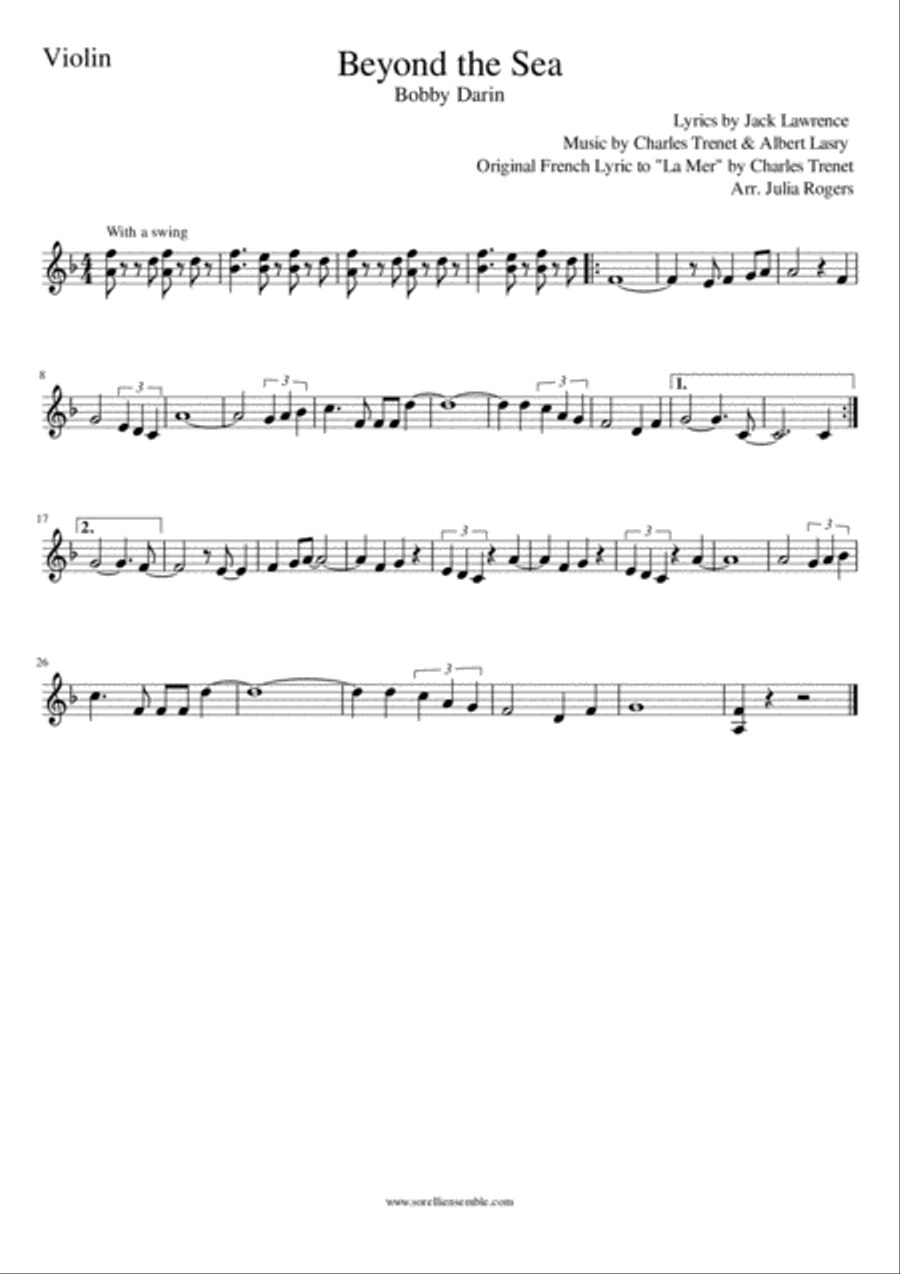 Beyond The Sea Beyond The Sea String Duet scores gallery preview page 2