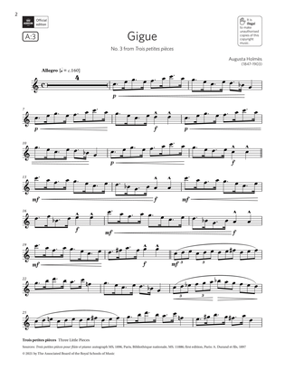 Gigue (No. 3 from Trois petites pièces) (Grade 5 List A3 from the ABRSM Flute syllabus from 2022)