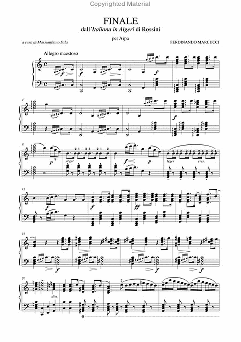 Finale from Rossini’s "Italiana in Algeri" for Harp