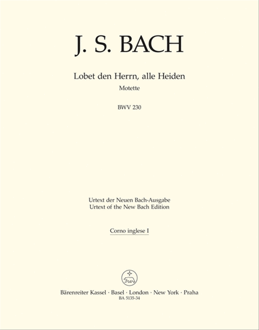 Lobet den Herrn, alle Heiden, BWV 230 English Horn scores gallery preview page 1