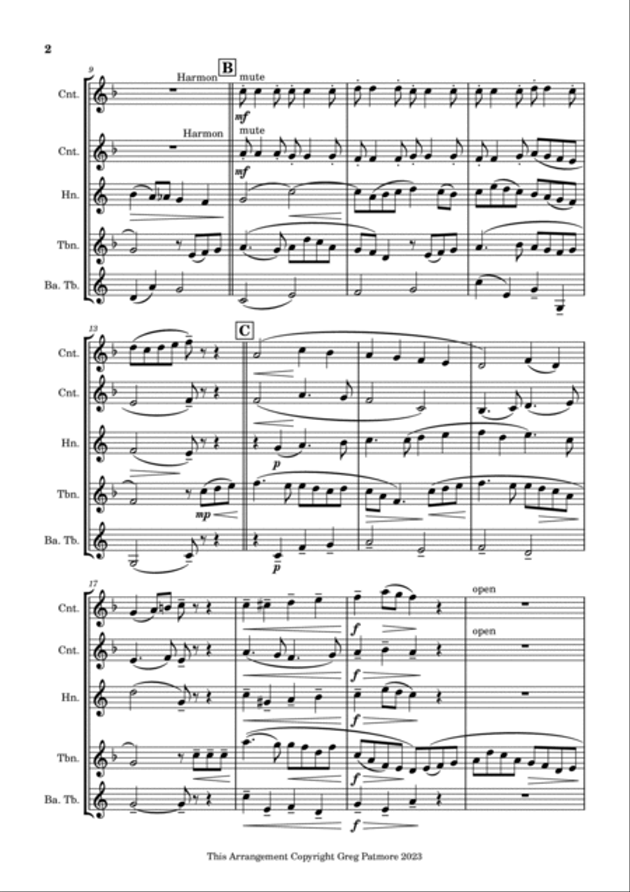 Danny boy Brass Quintet scores gallery preview page 2