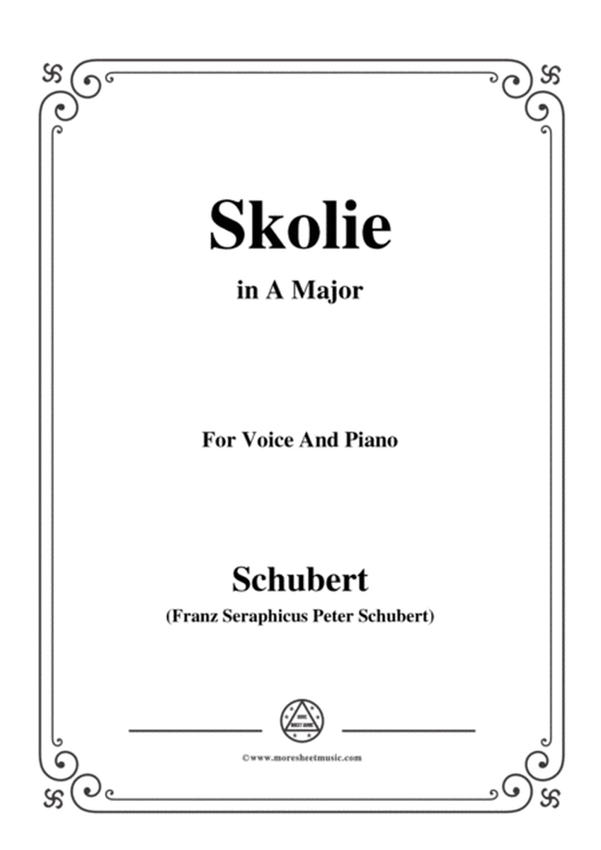 Schubert-Skolie(Skolion;Drinking Song),D.306,in A Major,for Voice&Piano image number null