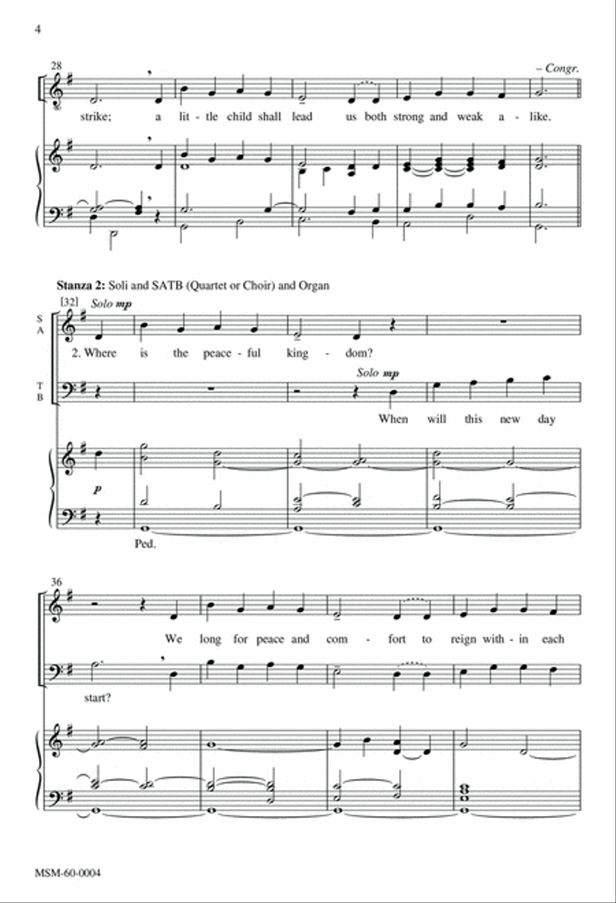 We Wait the Peaceful Kingdom 4-Part scores gallery preview page 4