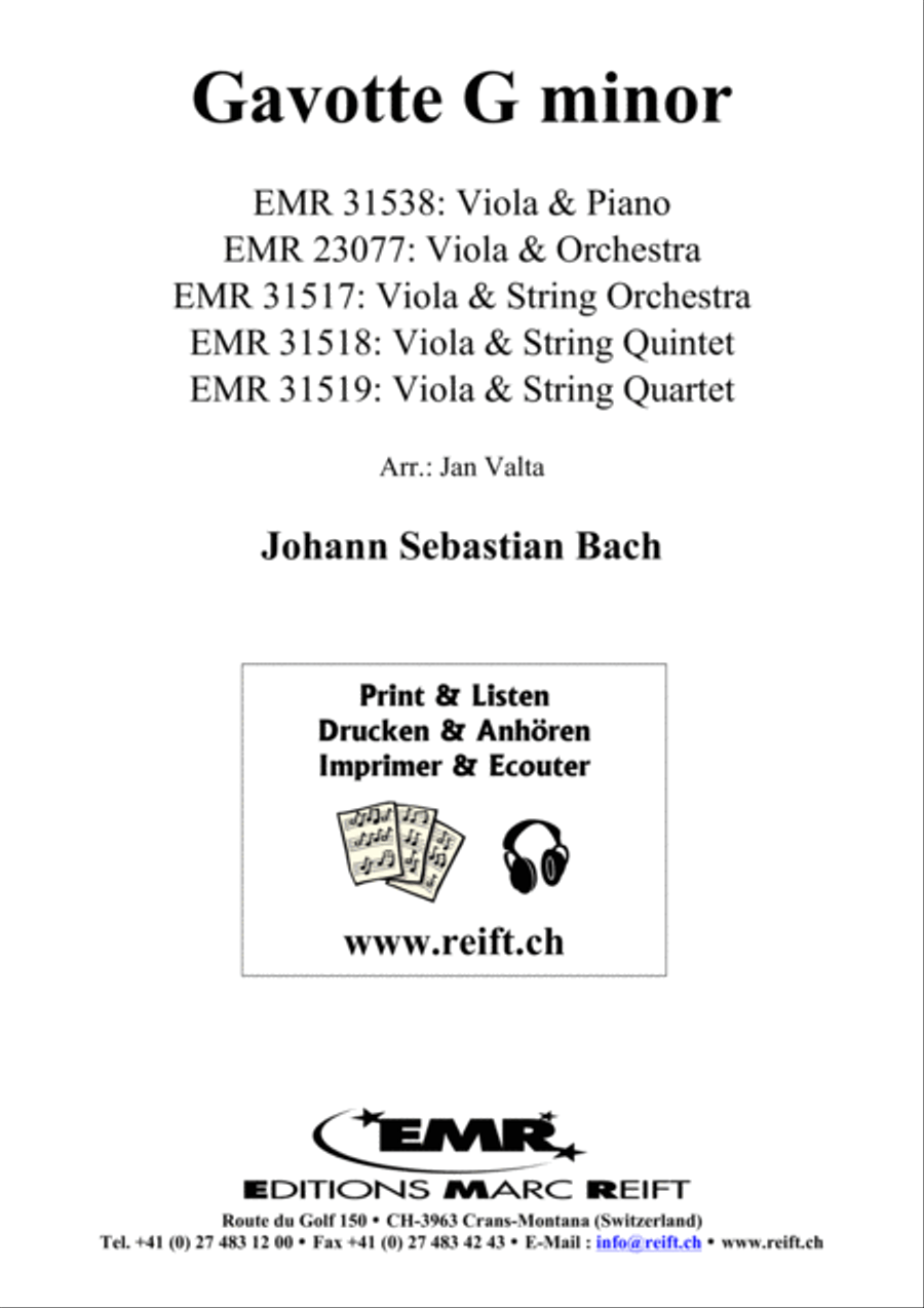 Gavotte G minor Gavotte G minor Viola scores gallery preview page 1