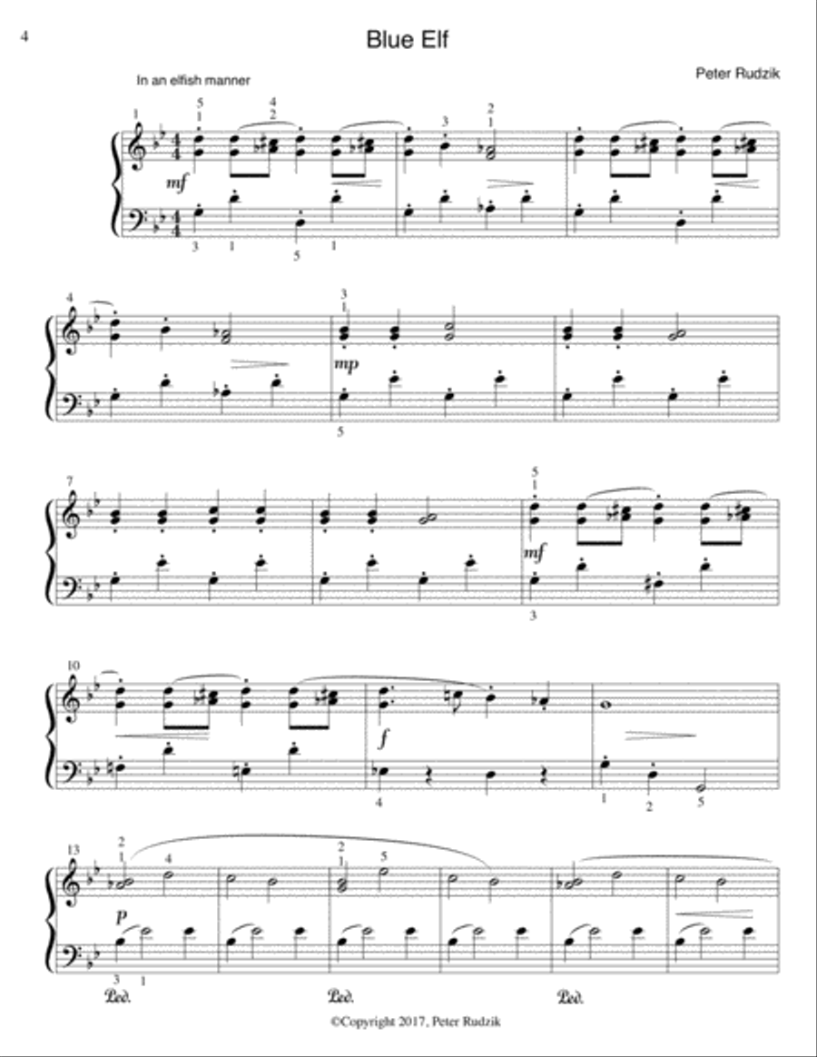 Blue Elf Easy Piano scores gallery preview page 2