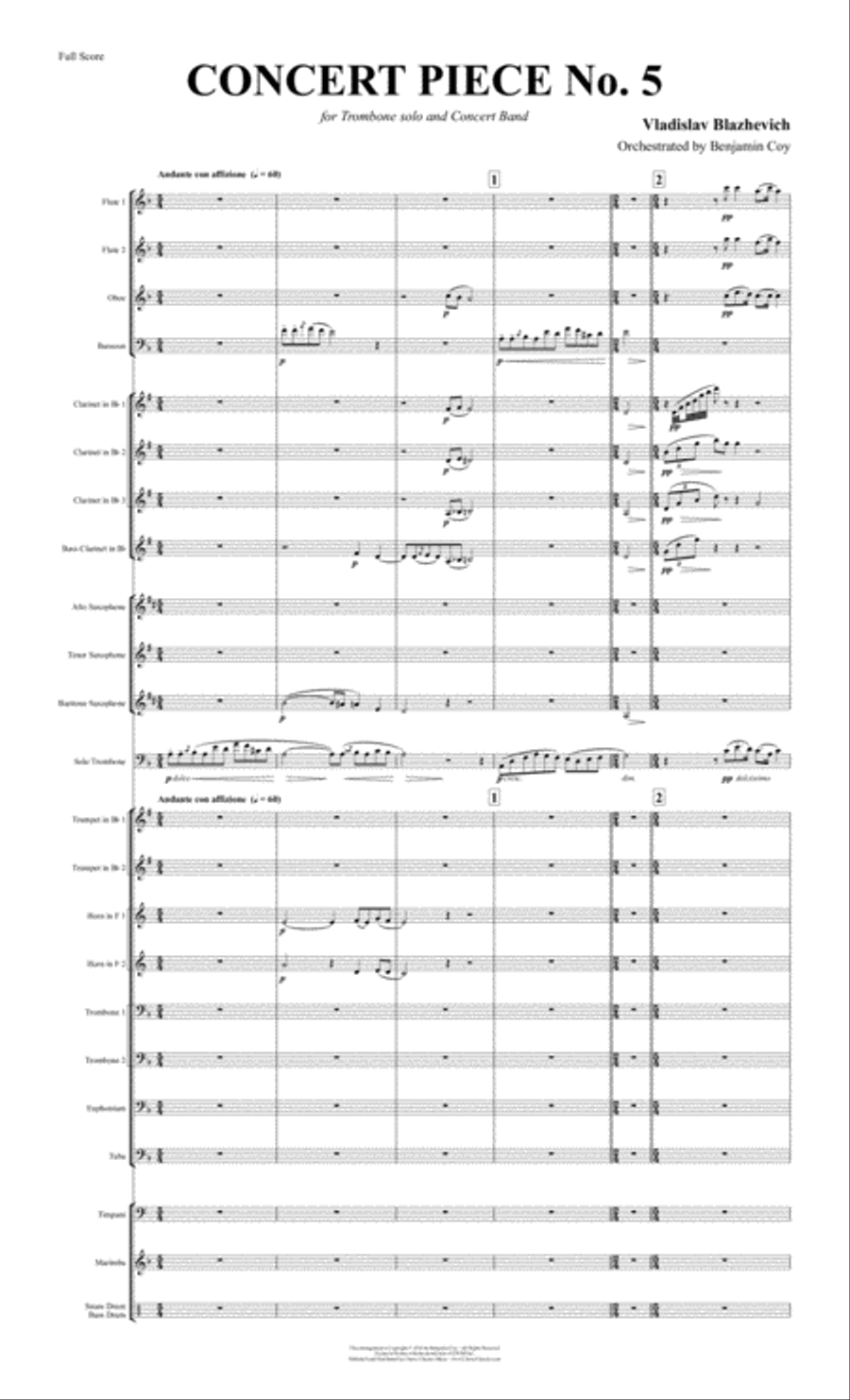 Concert Piece No. 5 for Solo Trombone & Band Trombone Solo scores gallery preview page 4