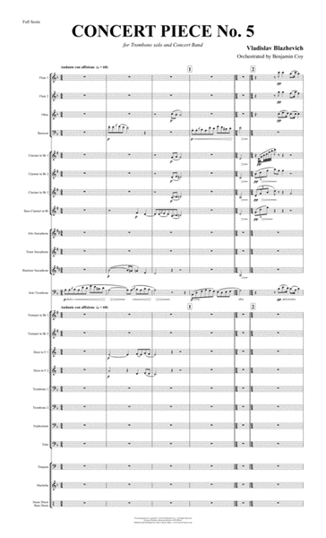 Concert Piece No. 5 for Solo Trombone & Band