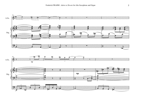 Frederick Frahm: Adoro Te Devote for alto saxophone and organ