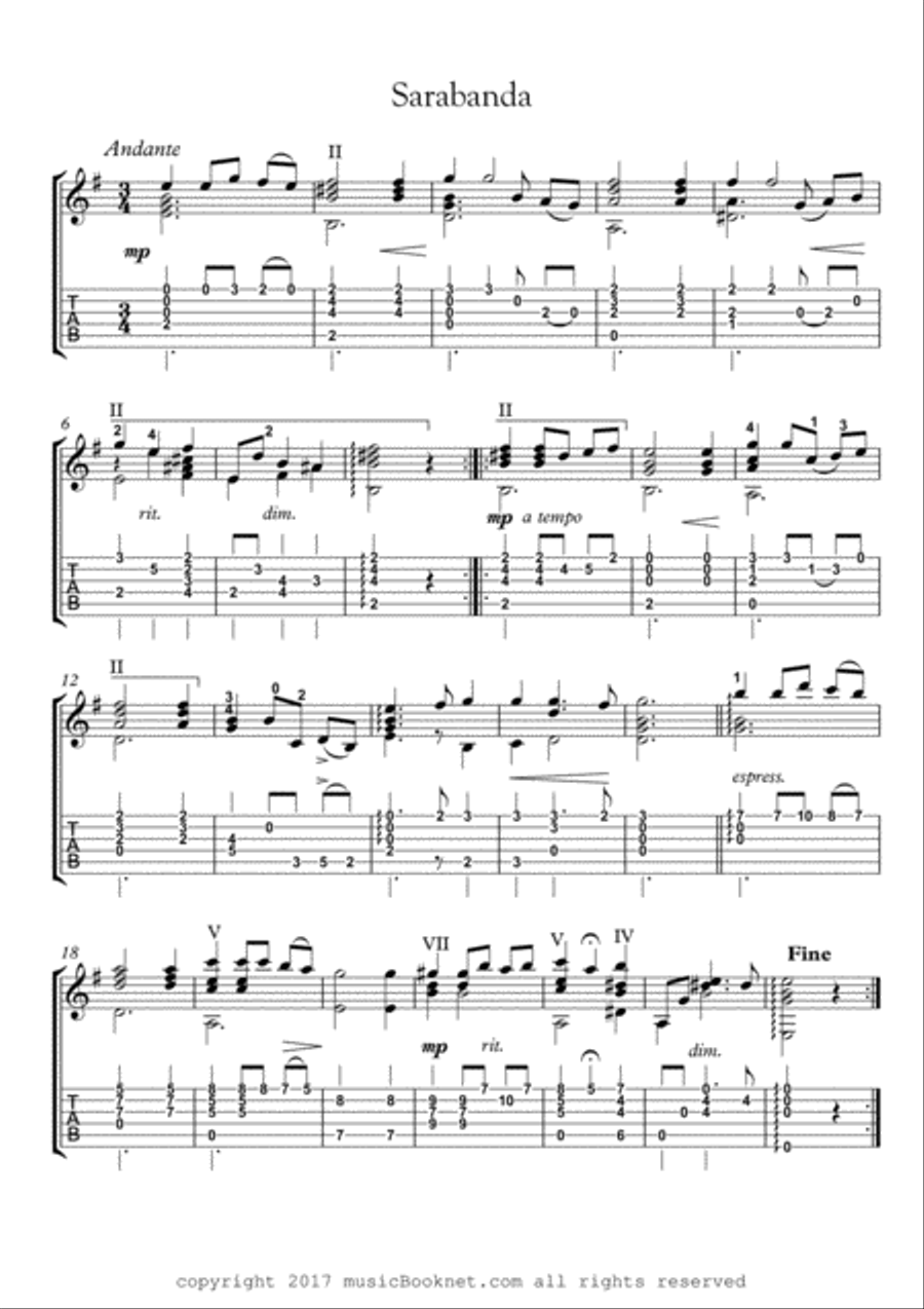 Baroque Guitar Suite 2 Acoustic Guitar scores gallery preview page 2