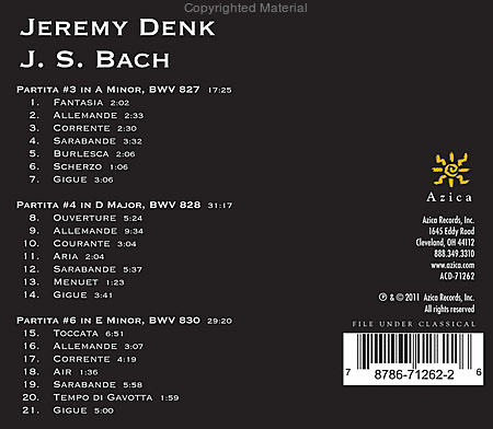 Jeremy Denk: Bach Partitas 3