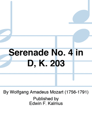 Book cover for Serenade No. 4 in D, K. 203